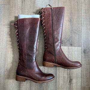 Softt Bourbon Cognac Brown Leather Knee-High Boots, Size 7
